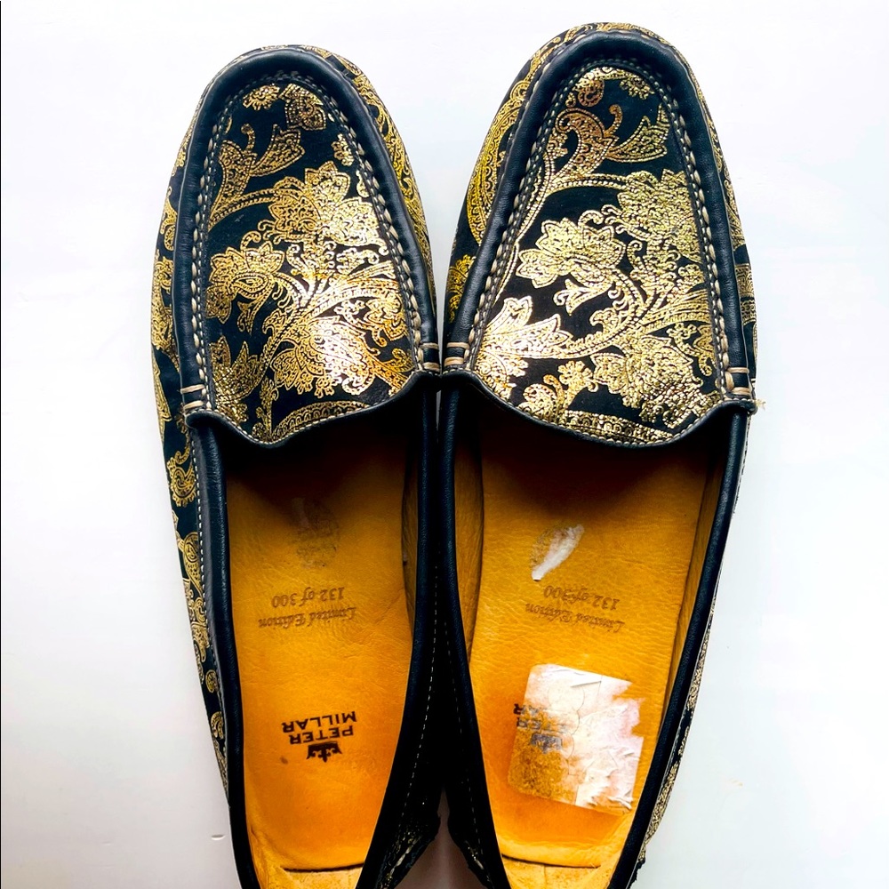 Peter Millar Black and Gold Loafers